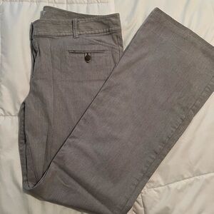 Loft, size 14 flare leg blue and white pin strip pants